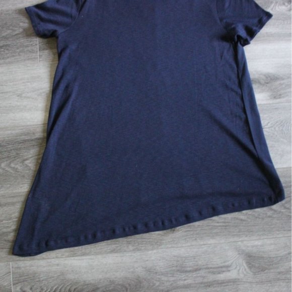 Christopher & Banks Forever Scarlett Asymmetric Short Sleeve Blouse-Blue-Size M - Picture 5 of 5